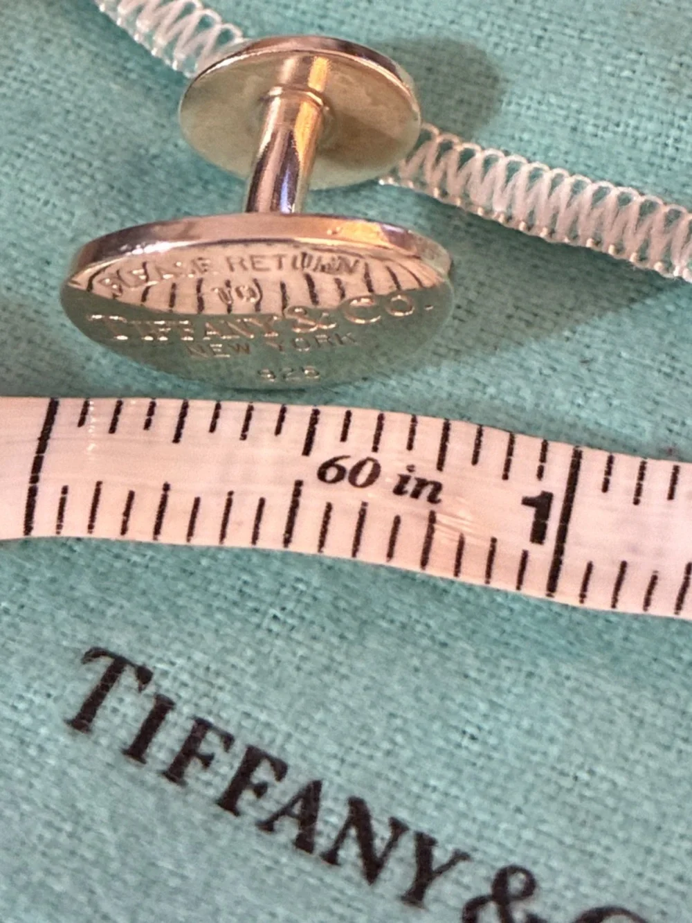 Tiffany & Co Sterling Silver 925 Oval Cufflinks   Please Return to NY